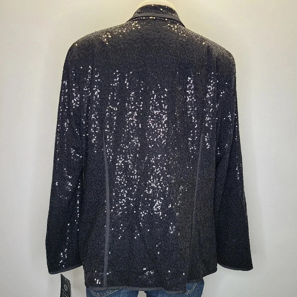 Doncaster Collection Black Sequins Sequined Blazer Jacket 18 Holiday Evening - Picture 11 of 16